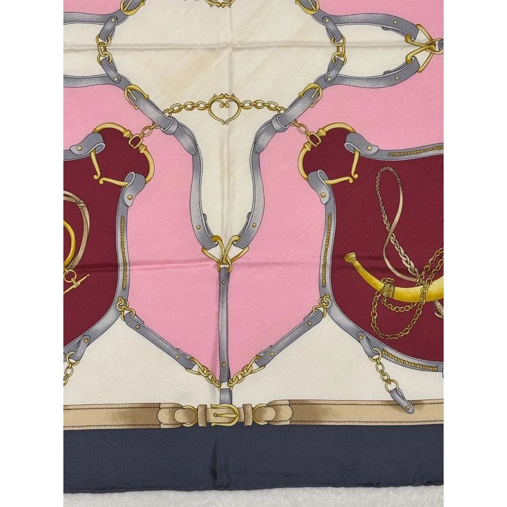 Vintage CELINE Silk Equestrian Square Scarf 33